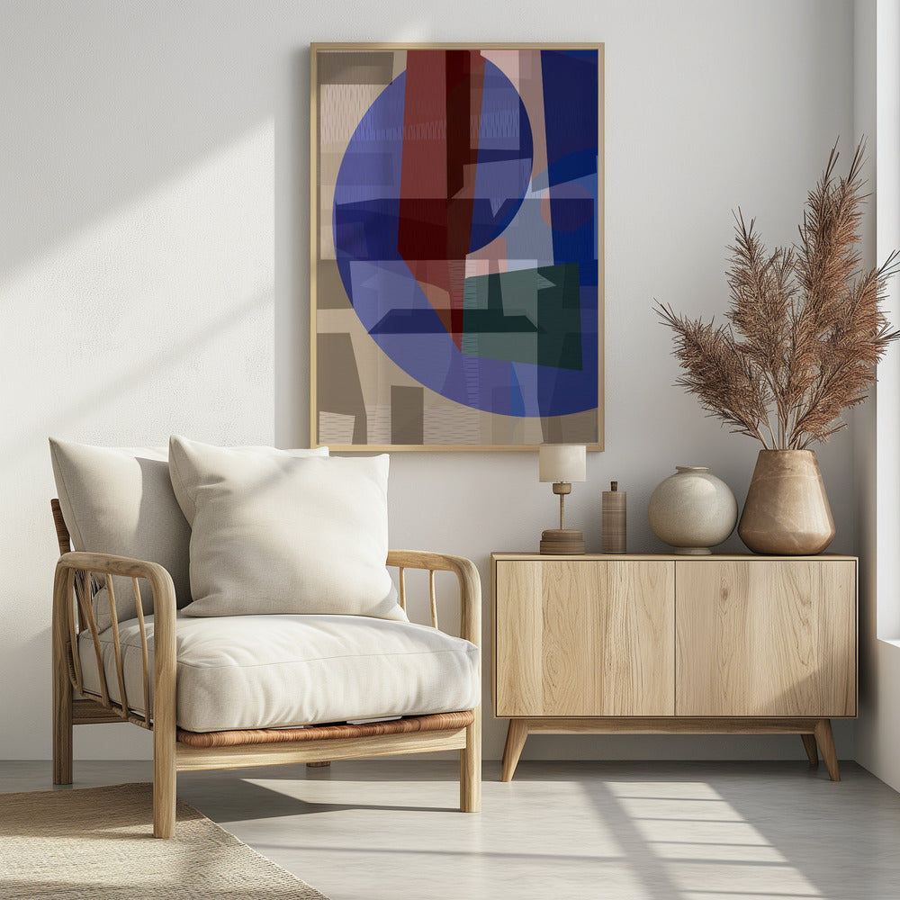 Bruin Blauw Geweven 5 | Poster