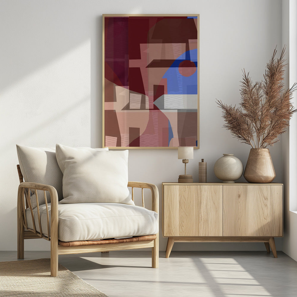 Bruin Blauw Geweven 6 | Poster