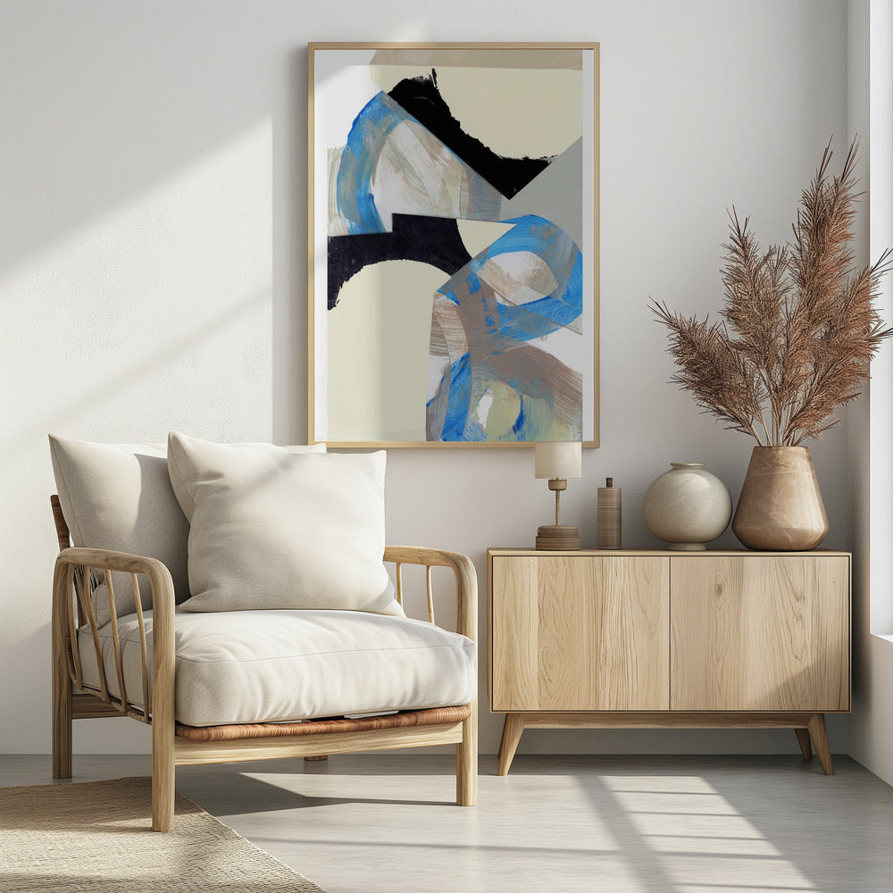 Blauw Neutraal Beige Zwart 1 | Poster