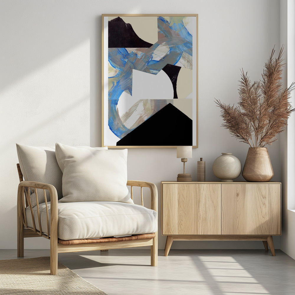 Blauw Neutraal Beige Zwart 2 | Poster