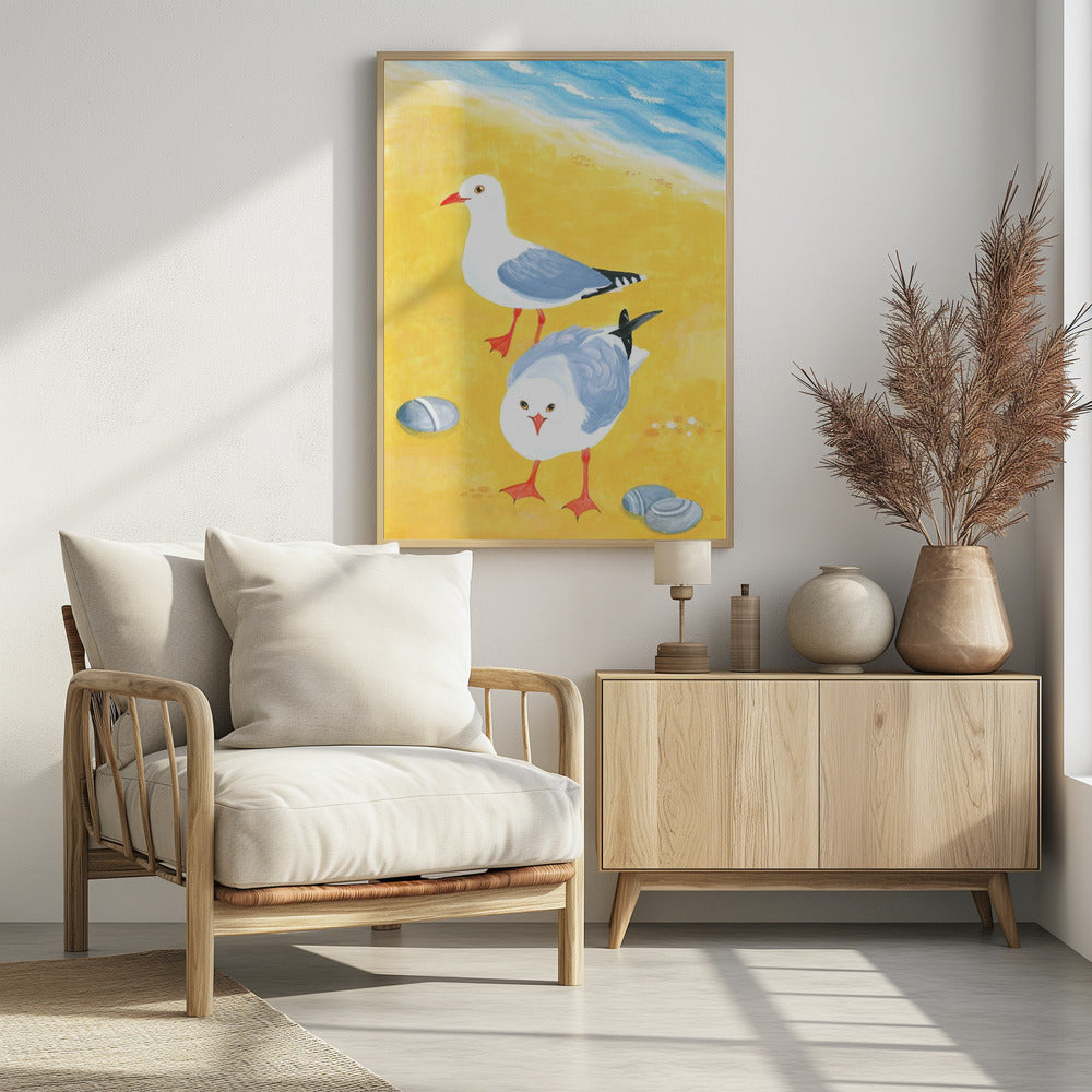 Meeuwen aan zee | Poster