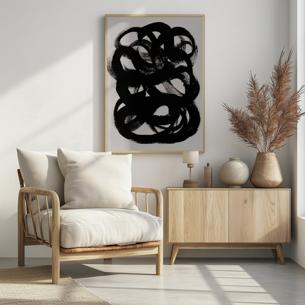 Abstracte penseelstreken 84 | Poster