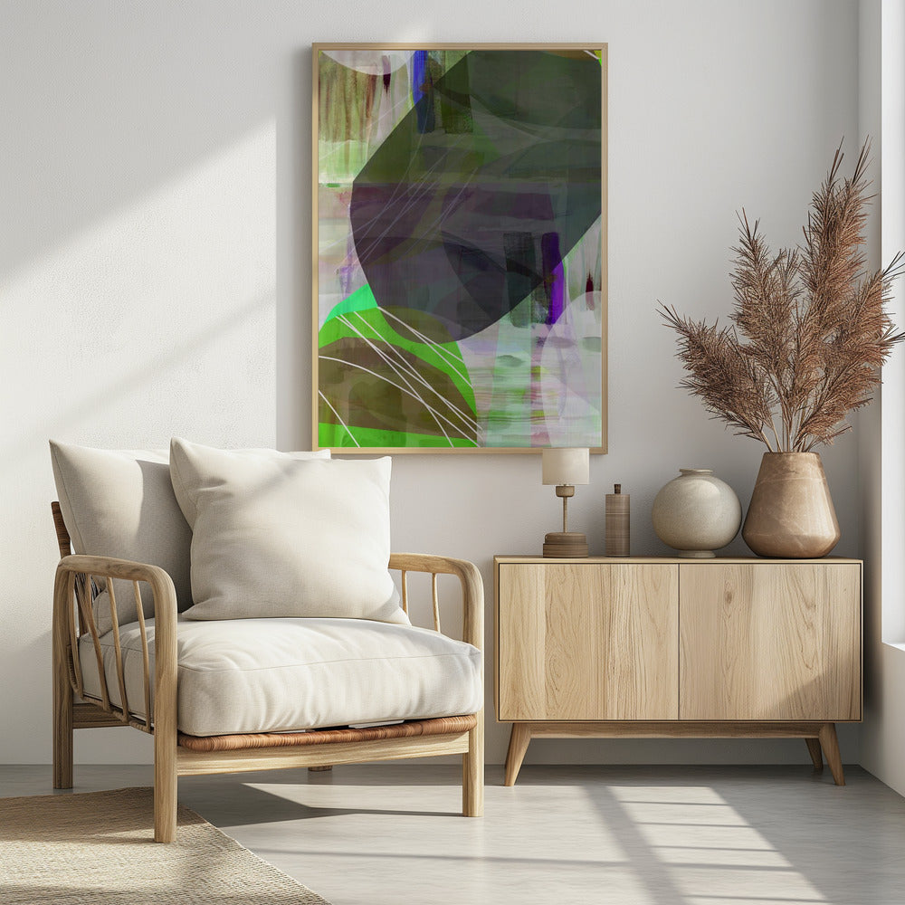 Abstracte groene vormen 1 | Poster