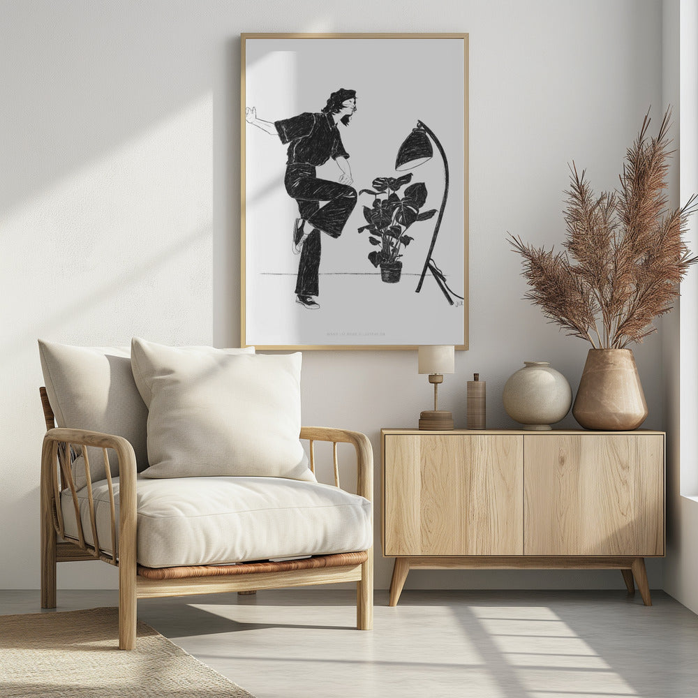 Jlr Dancingathome4 Zwart-wit exemplaar | Poster