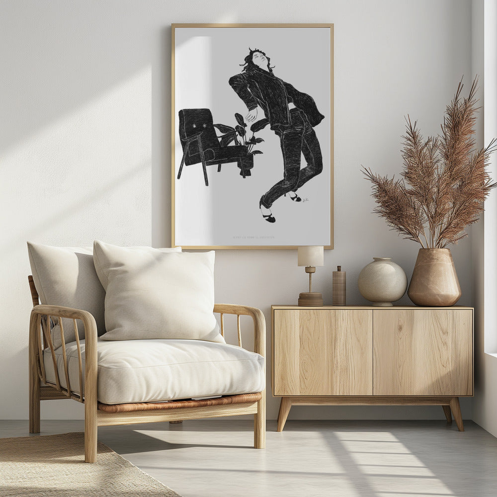 Jlr Dancingathome6 Zwart-wit exemplaar | Poster