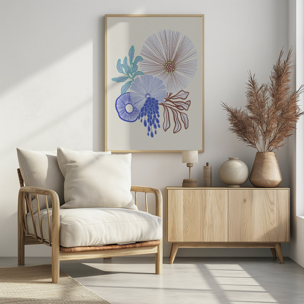Koraal bloemen | Poster