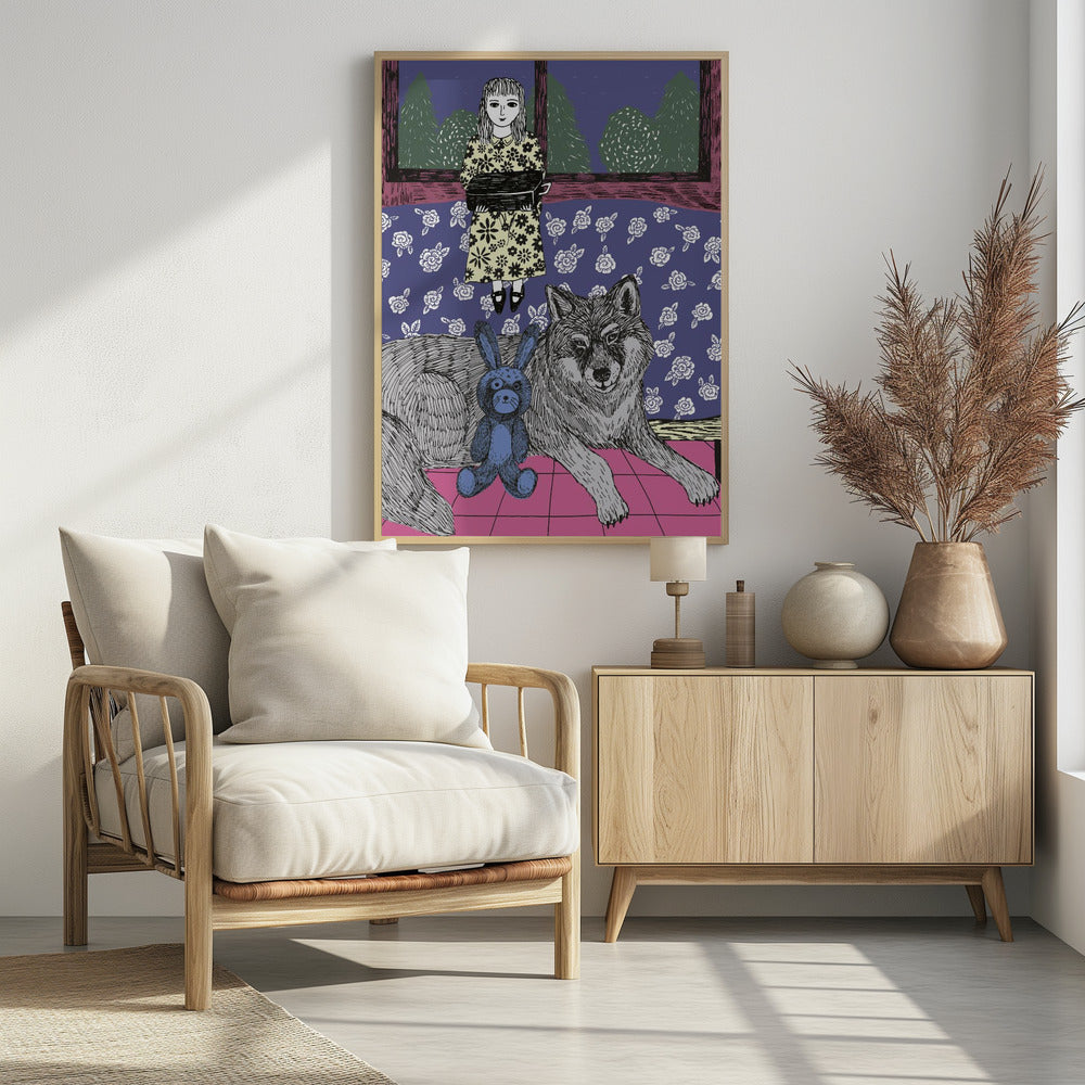 Meisje met wolf | Poster