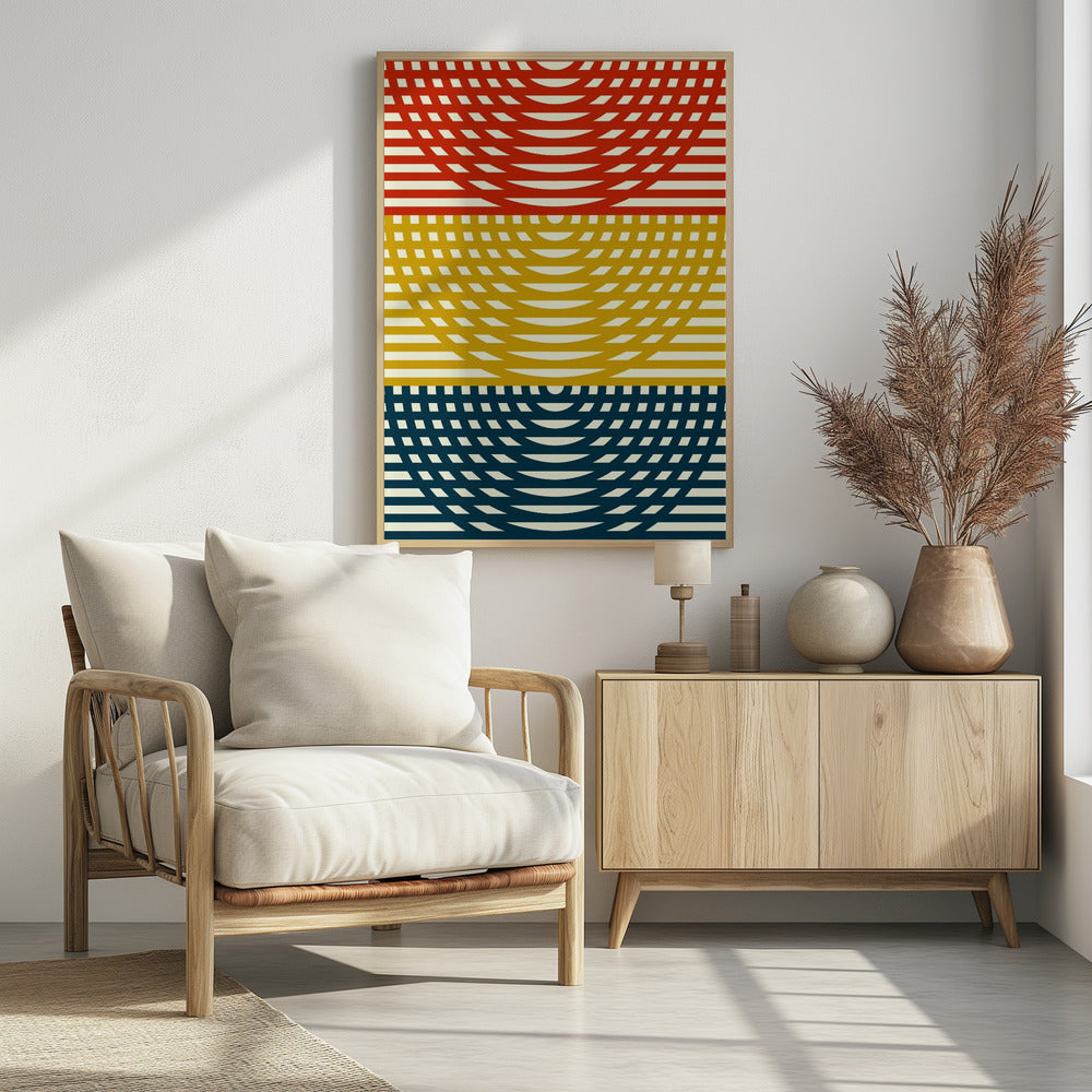 Driekleurige golven | Poster
