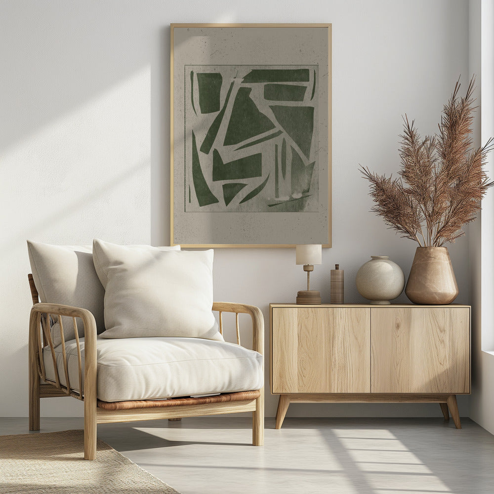 Green Geometric Maze | Poster