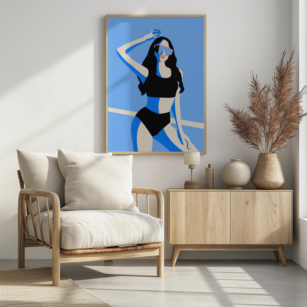 Blauwe Sportmeisje | Poster