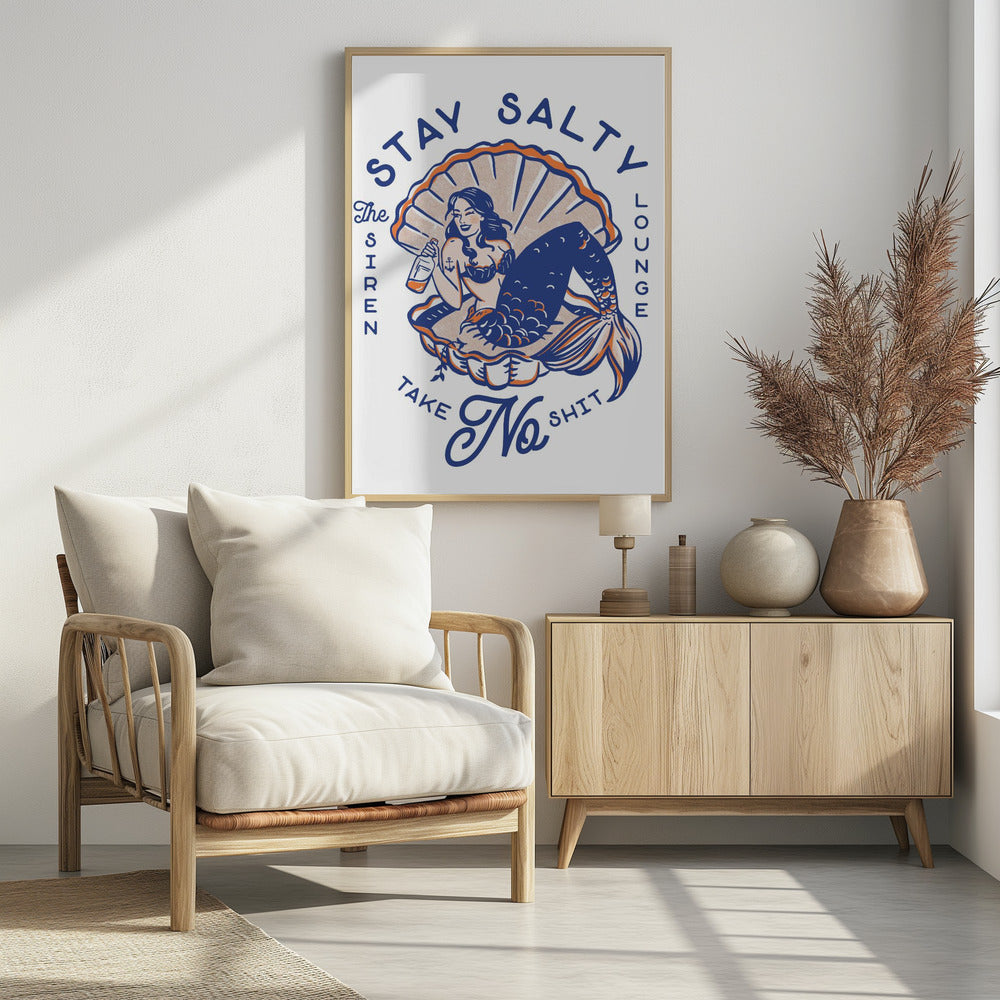 Blijf Zout Siren Lounge Pin-Up Zeemeermin | Poster