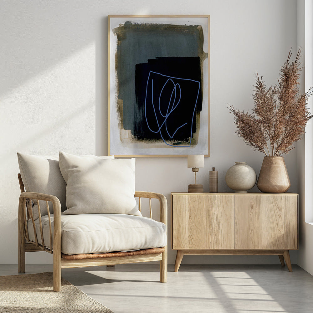 Abstracte penseelstreken 162 | Poster