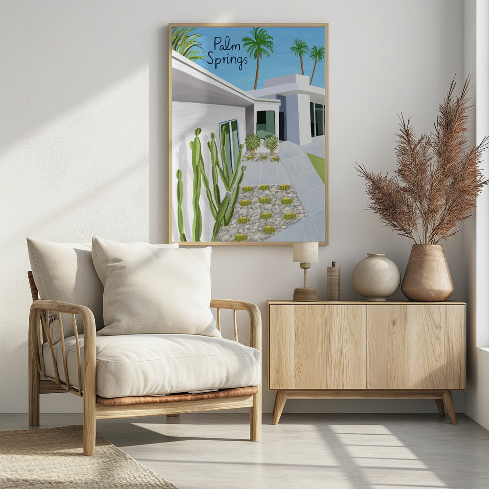 Moderne architectuur van Palm Springs door kunstenaar Carla Daly | Poster