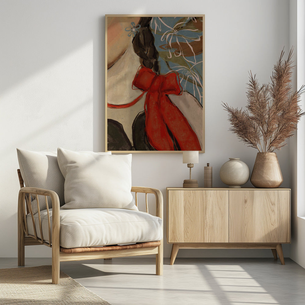 Scarlet Bow Elegance | Poster