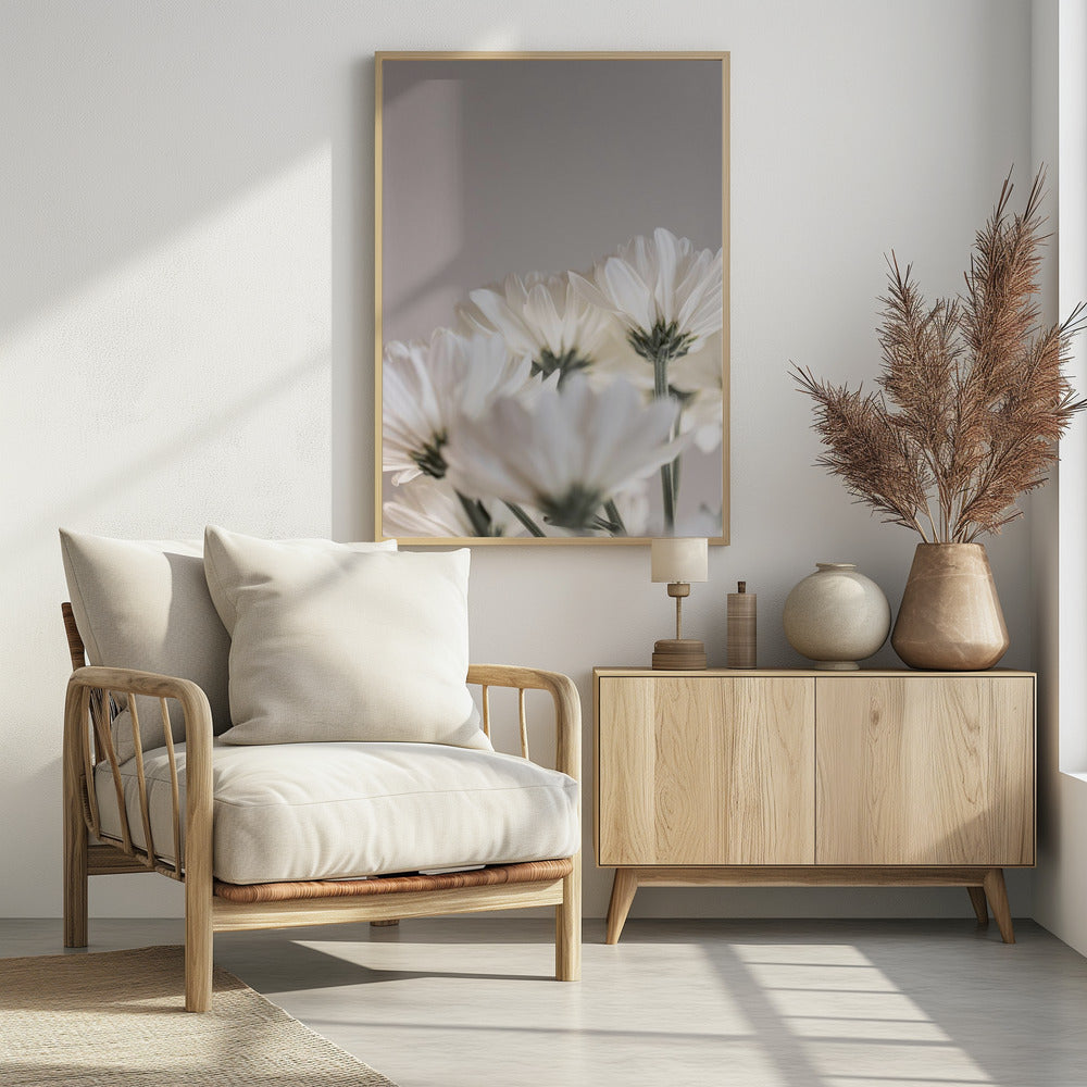 Witte Bloemen 4 | Poster