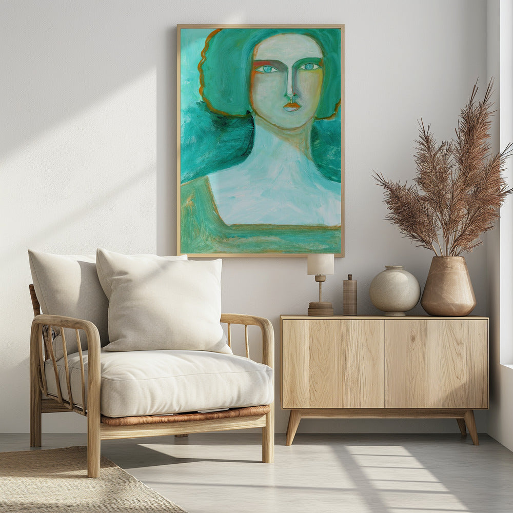 Groen meisje droomt van de zee | Poster