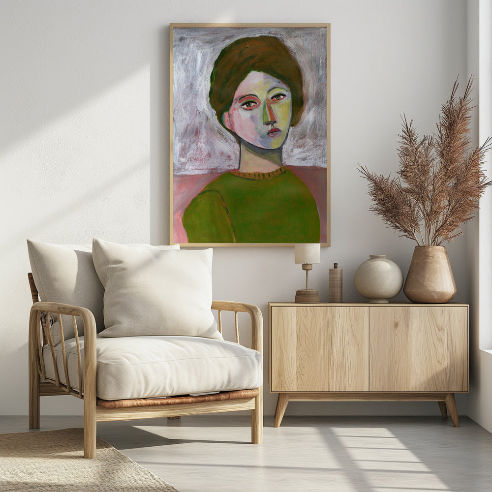 De vrouw in de groene trui | Poster