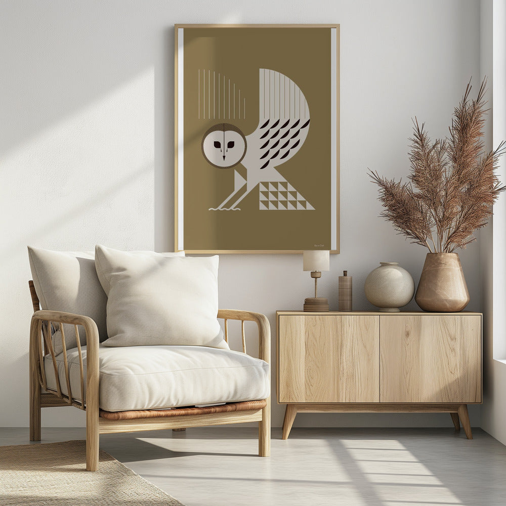 Gouden dieren - Kerkuil (Goud) | Poster