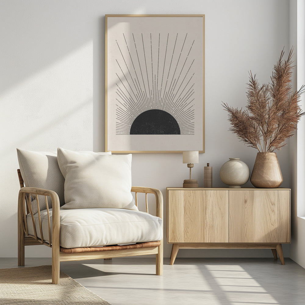 Houtsnede De zon Illustratie | Poster