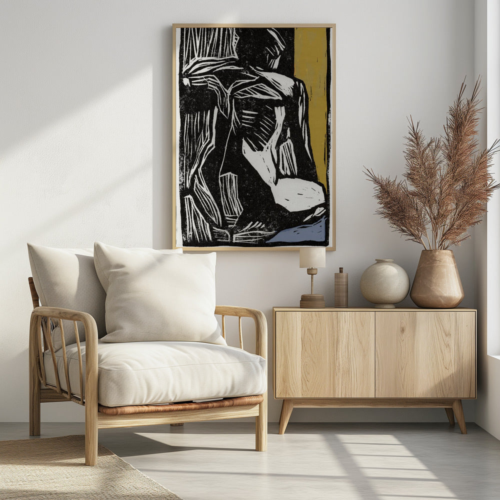 Naakt bij het raam | Poster