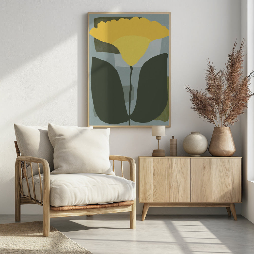 Simplistische gele bloem | Poster