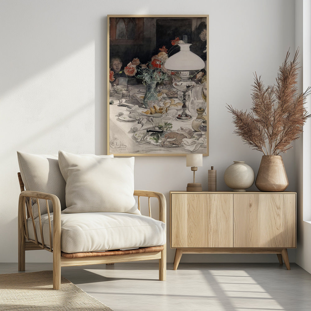 Rond de avondlamp (1900) | Poster