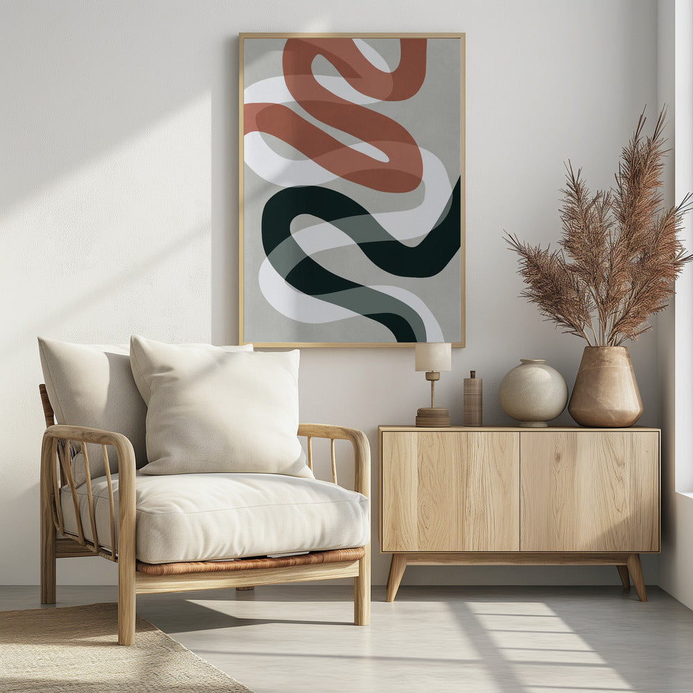Expressionistische curven 1 | Poster