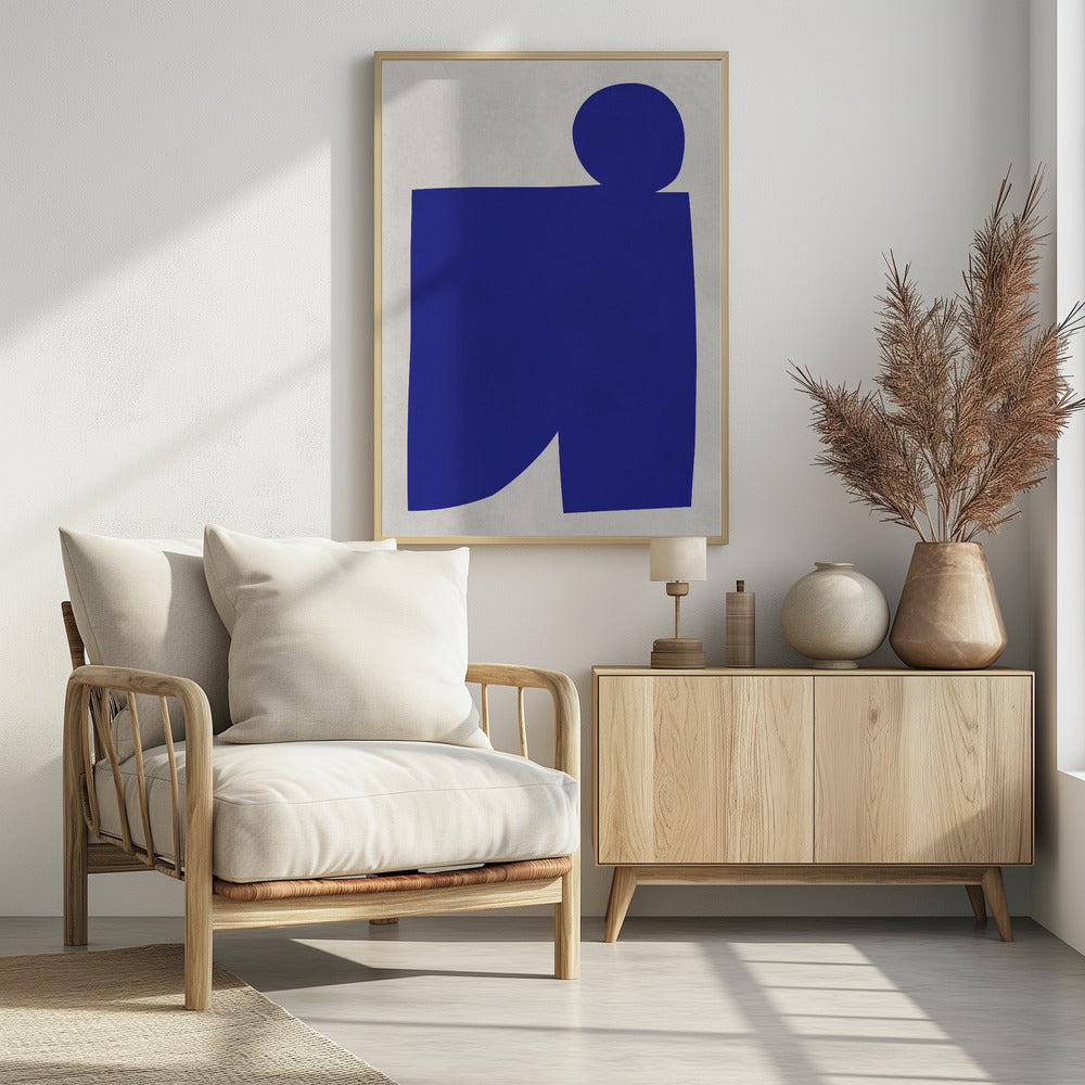 Blauw-witte kunst 1 | Poster