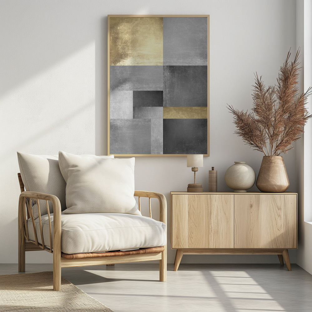 Goud- en zilvertexturen 5 | Poster