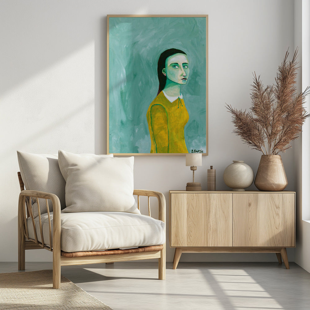 Dame in de gele jurk | Poster