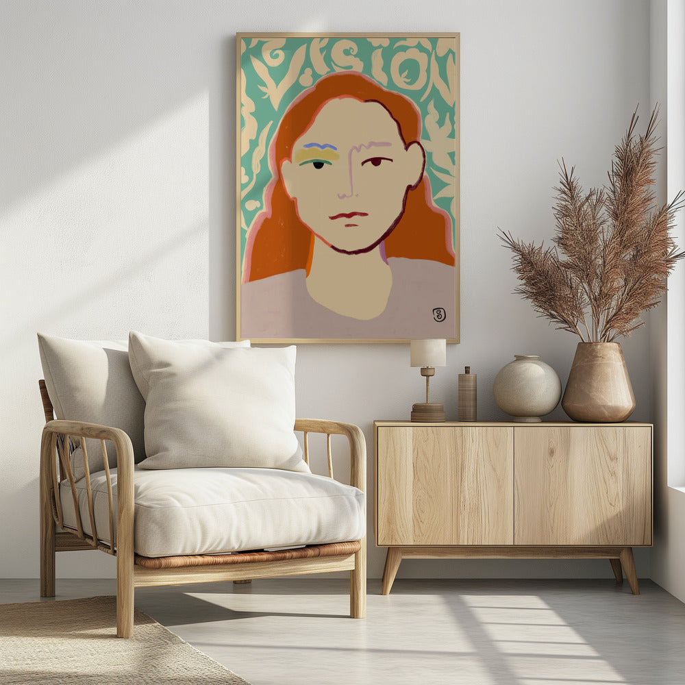 Gestileerd gezicht met aardse tinten | Poster
