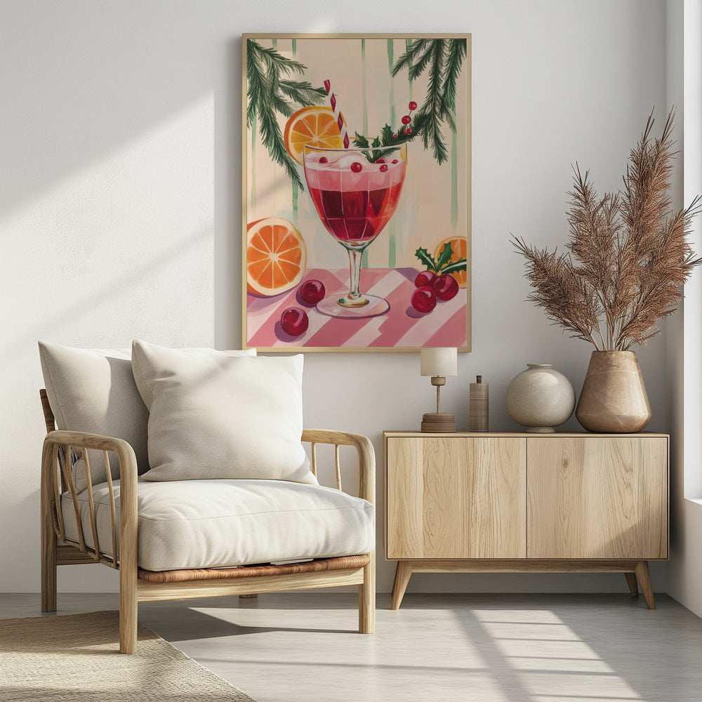 Kerst Rode Cocktail | Poster