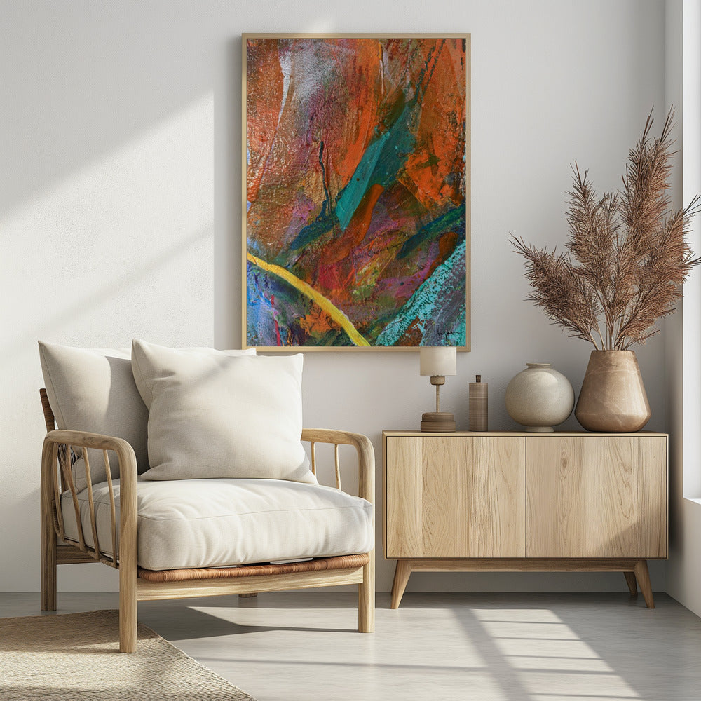 Levendig expressionistisch oranje | Poster