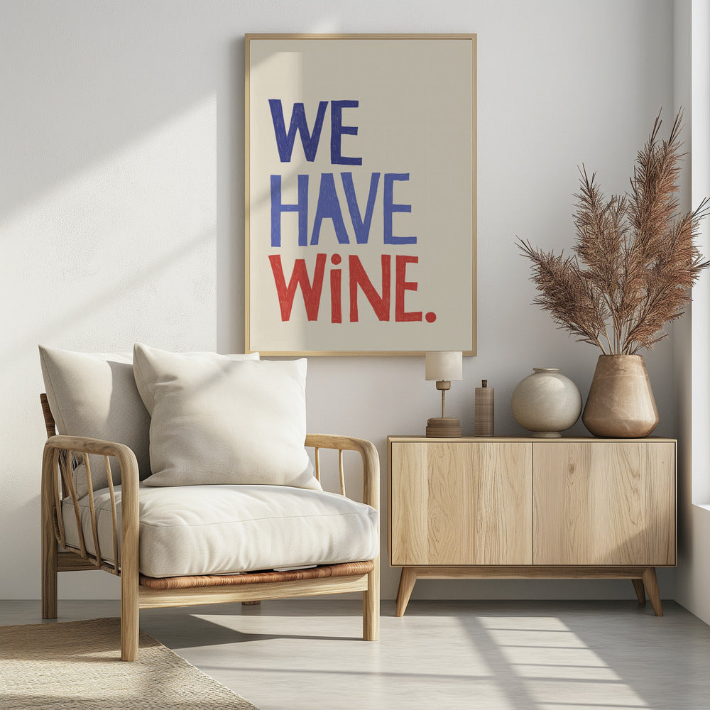 'We Have Wine' typografische tekst | poster