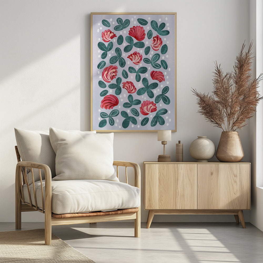 Rode bloemen III | Poster
