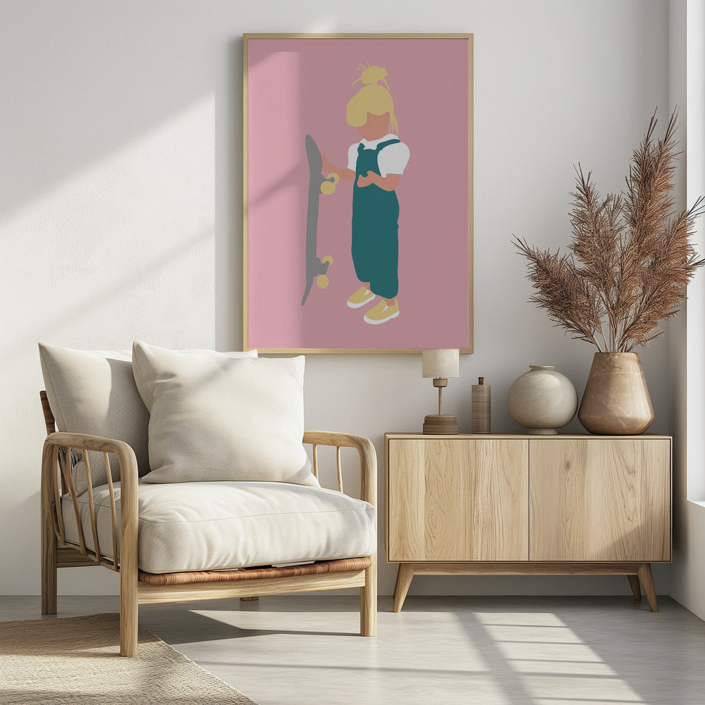 Juno - Skateboardmeisje Silhouet | Poster