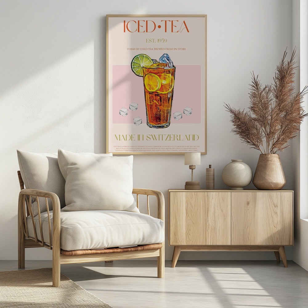 Verfrissend glas ijsthee | Poster