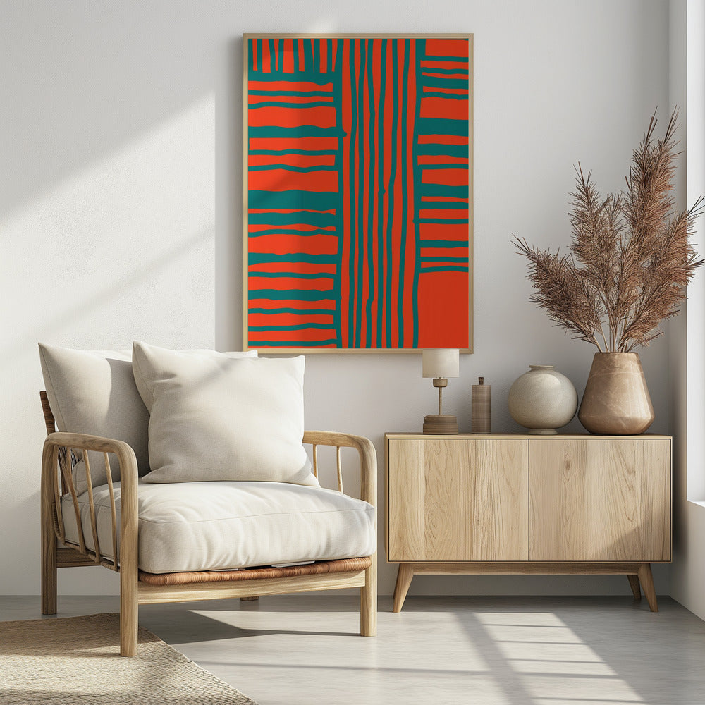 Turquoise &amp; Coral Abstraction 4 | Poster