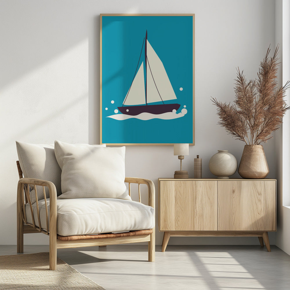 Zeilboot op zee | Poster
