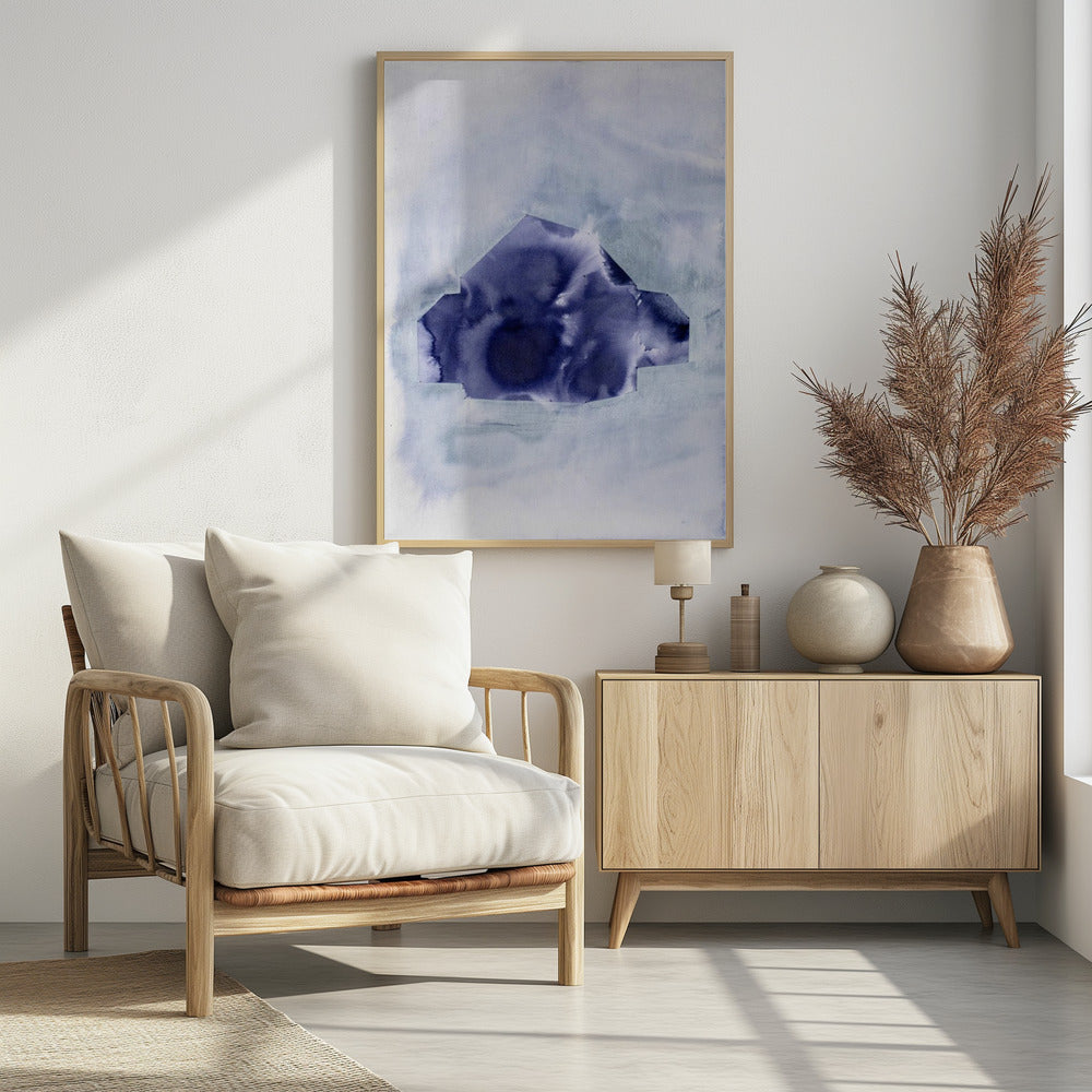 Geometrische vorm in diep indigo | Poster