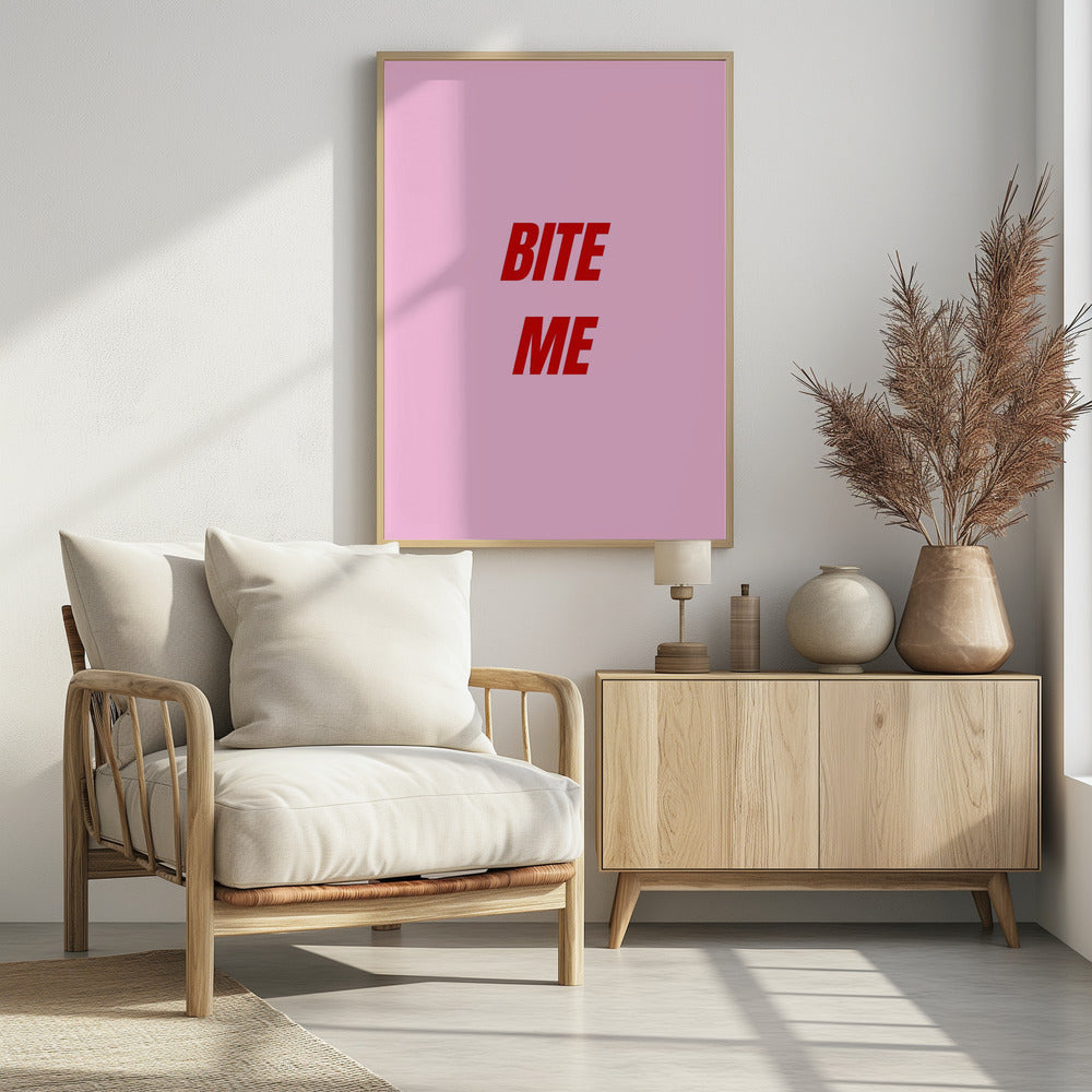 Rood op roze lef | Poster