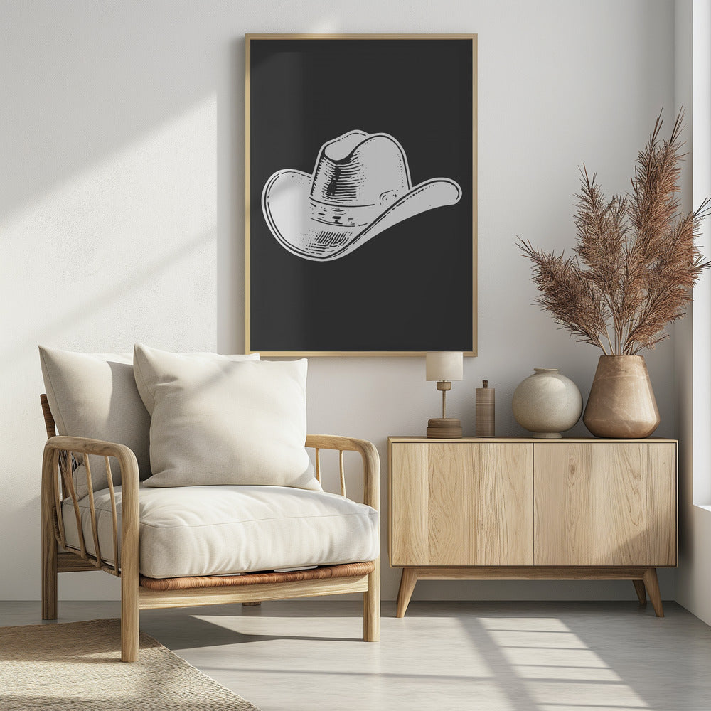 Zwarte cowboyhoed | Poster