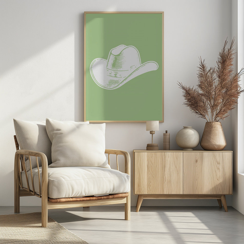 Saliegroene cowboyhoed | Poster