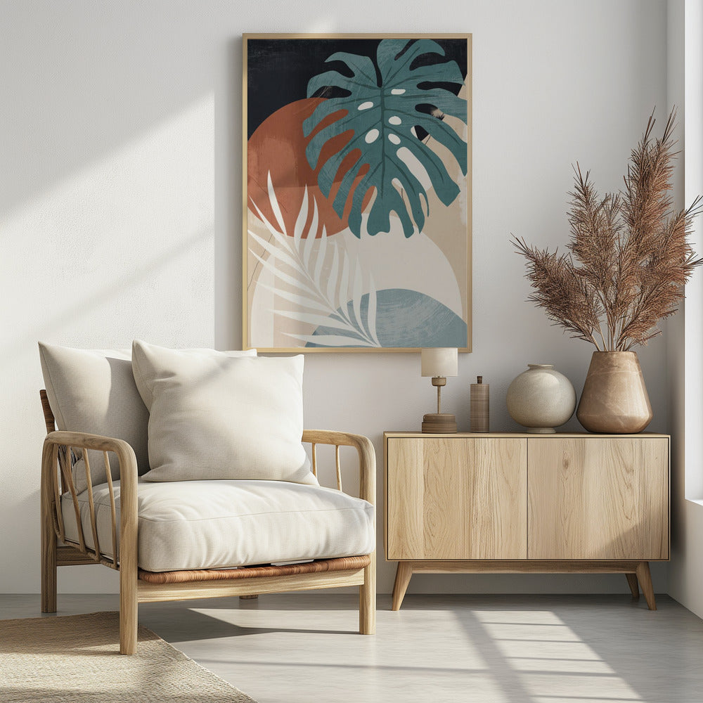 Abstracte kunst tropische bladeren | Poster