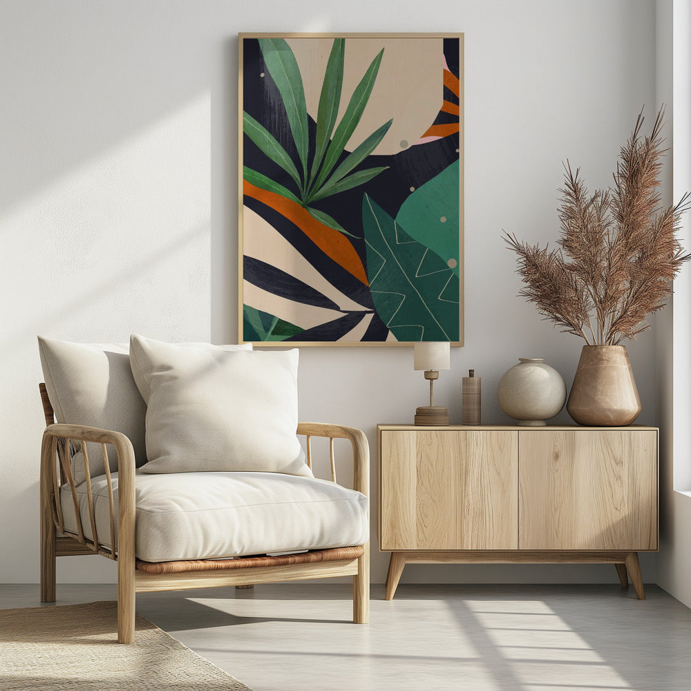 Abstracte kunst tropische bladeren | Poster