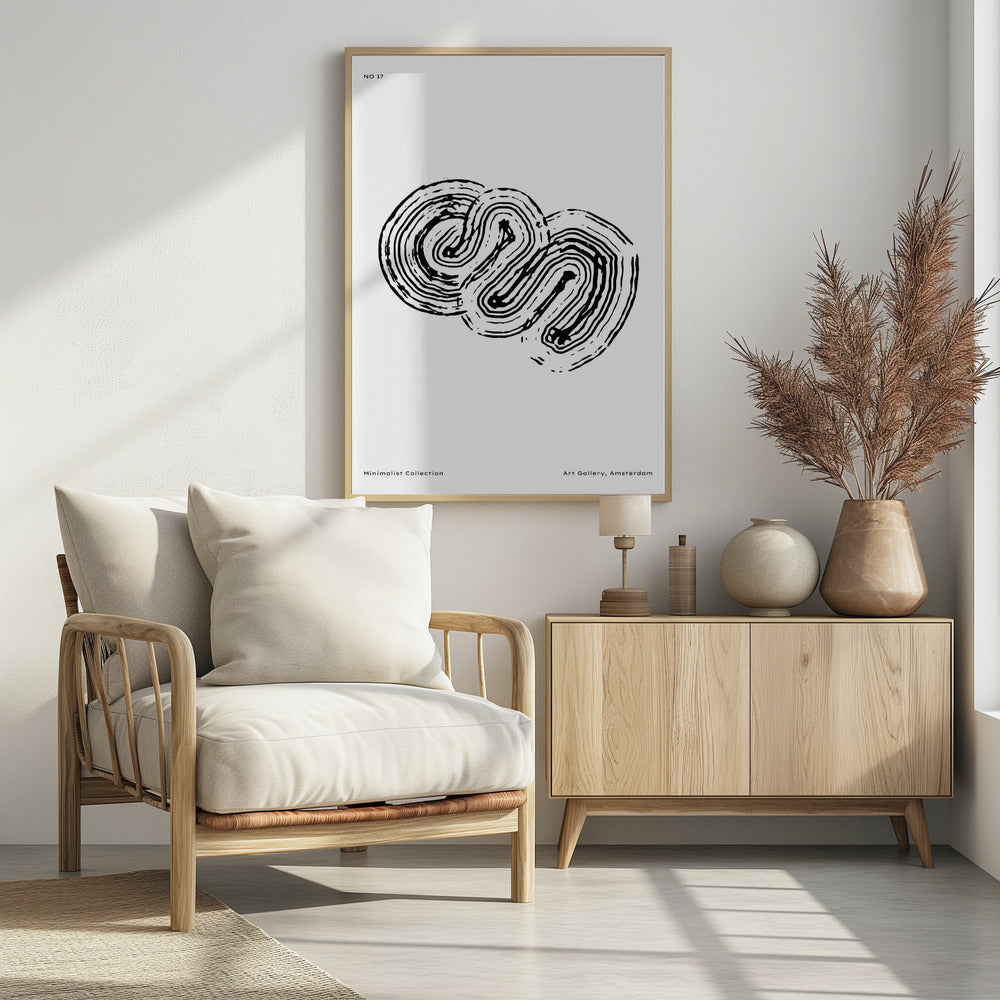 Monochroom Doolhof 17 | Poster