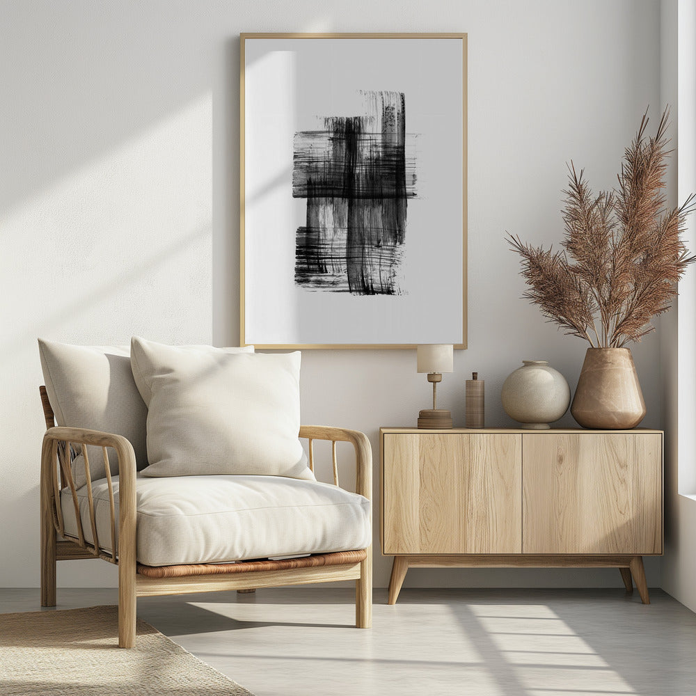 Inkt %22zwart Inktstreken Nr. 03%22 | Poster