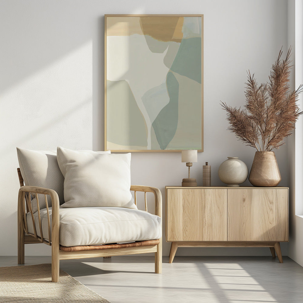 Abstracte vormen in zachte neutrale tinten | Poster