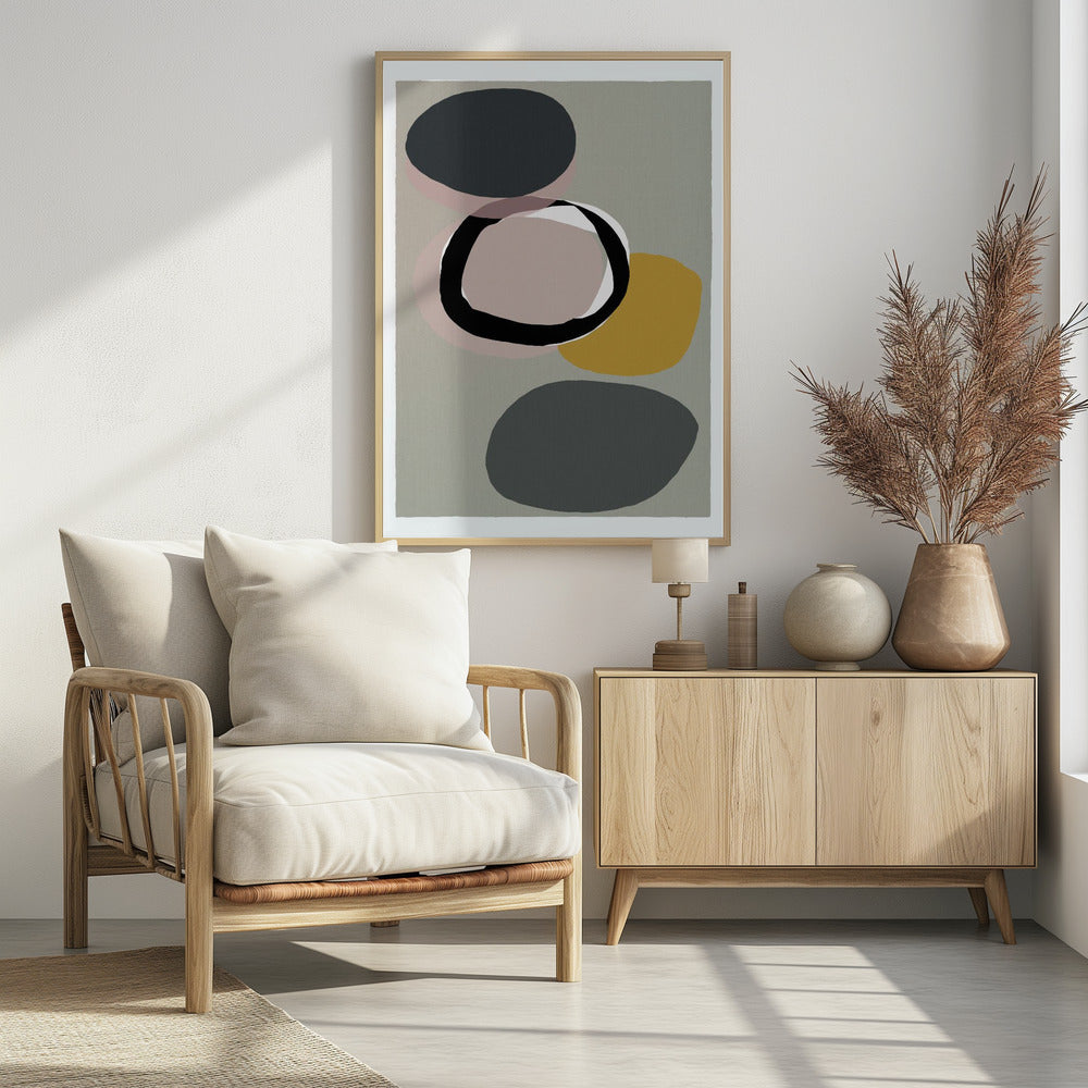 Abstracte cirkels in gedempte tinten | Poster