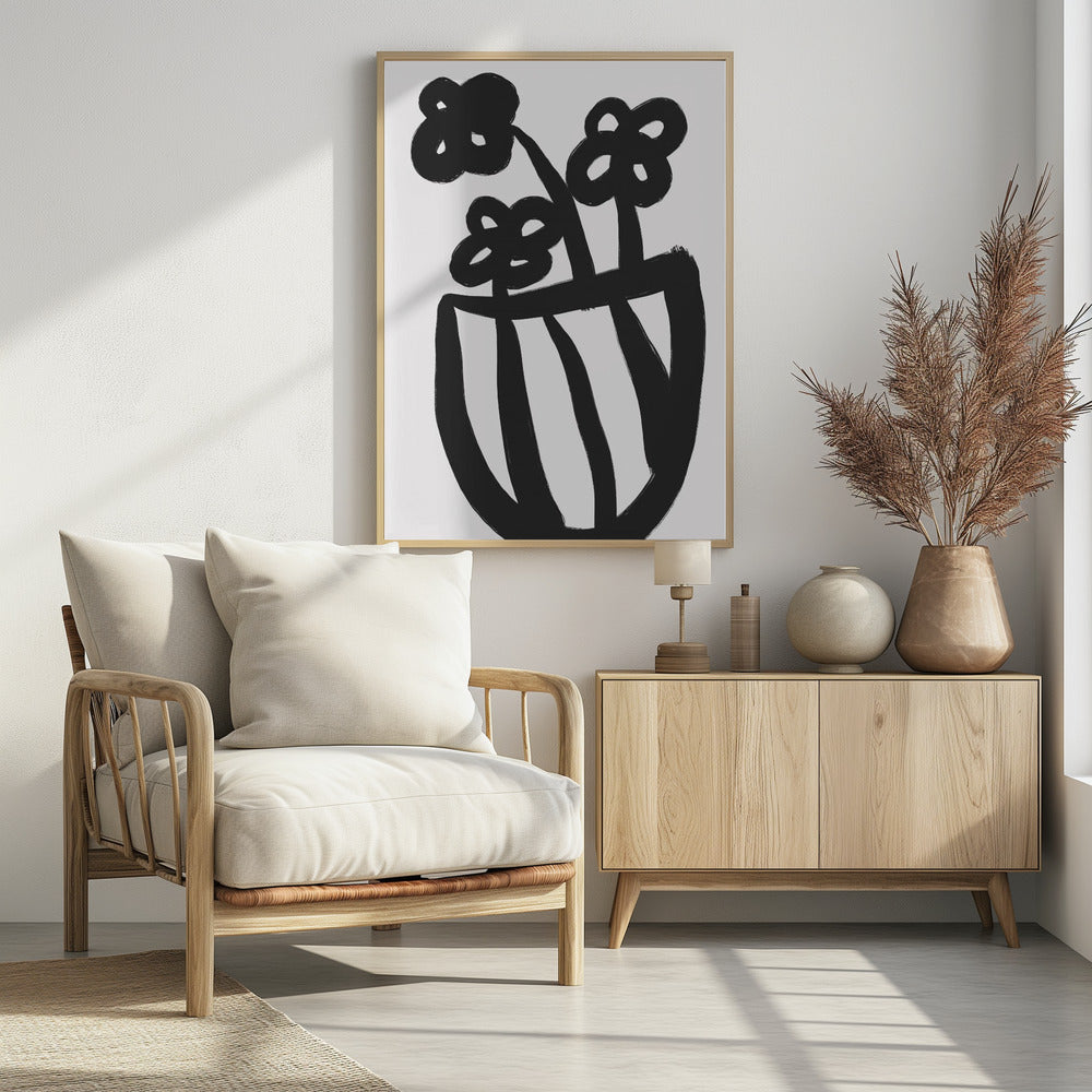 Opvallende bloemen in vaas | Poster